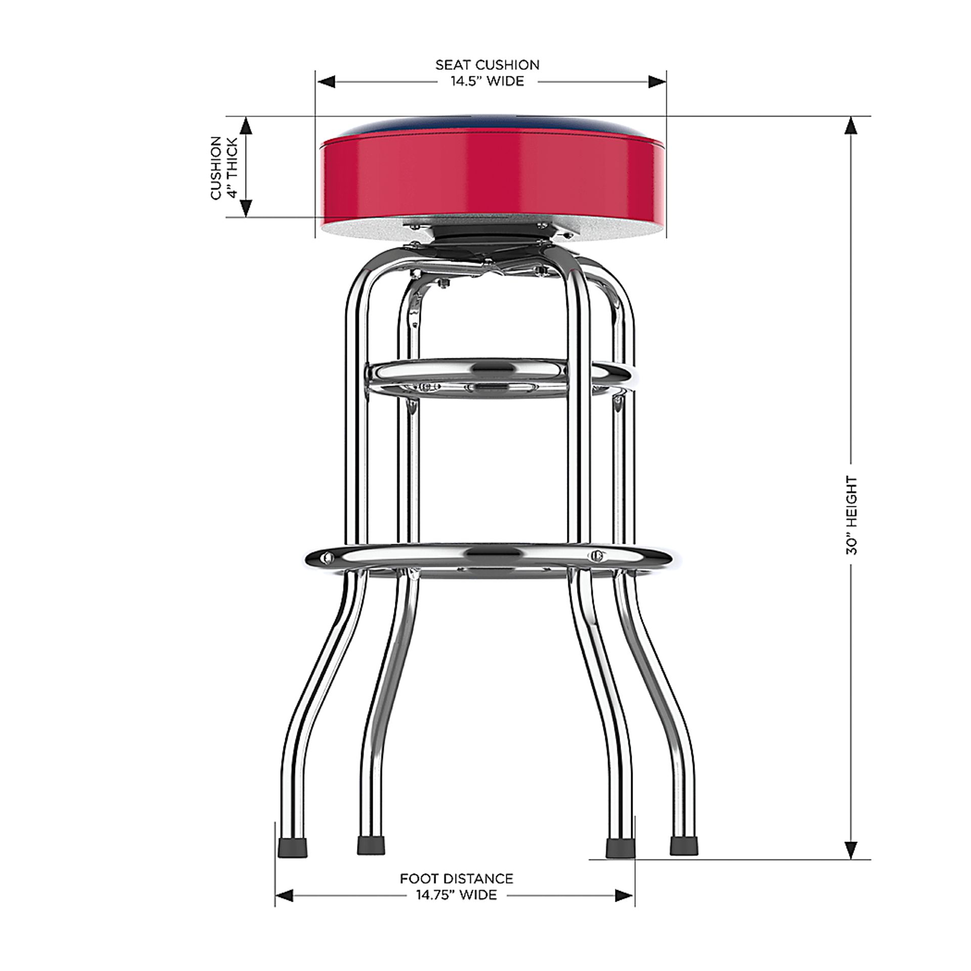 Atlanta Braves Red Barstool - Image 5