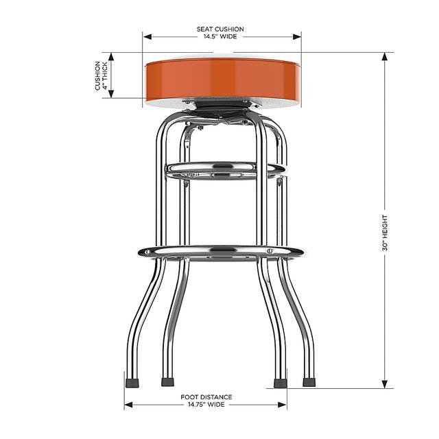Baltimore Orioles Orange Barstool - Thumbnail - Image 5