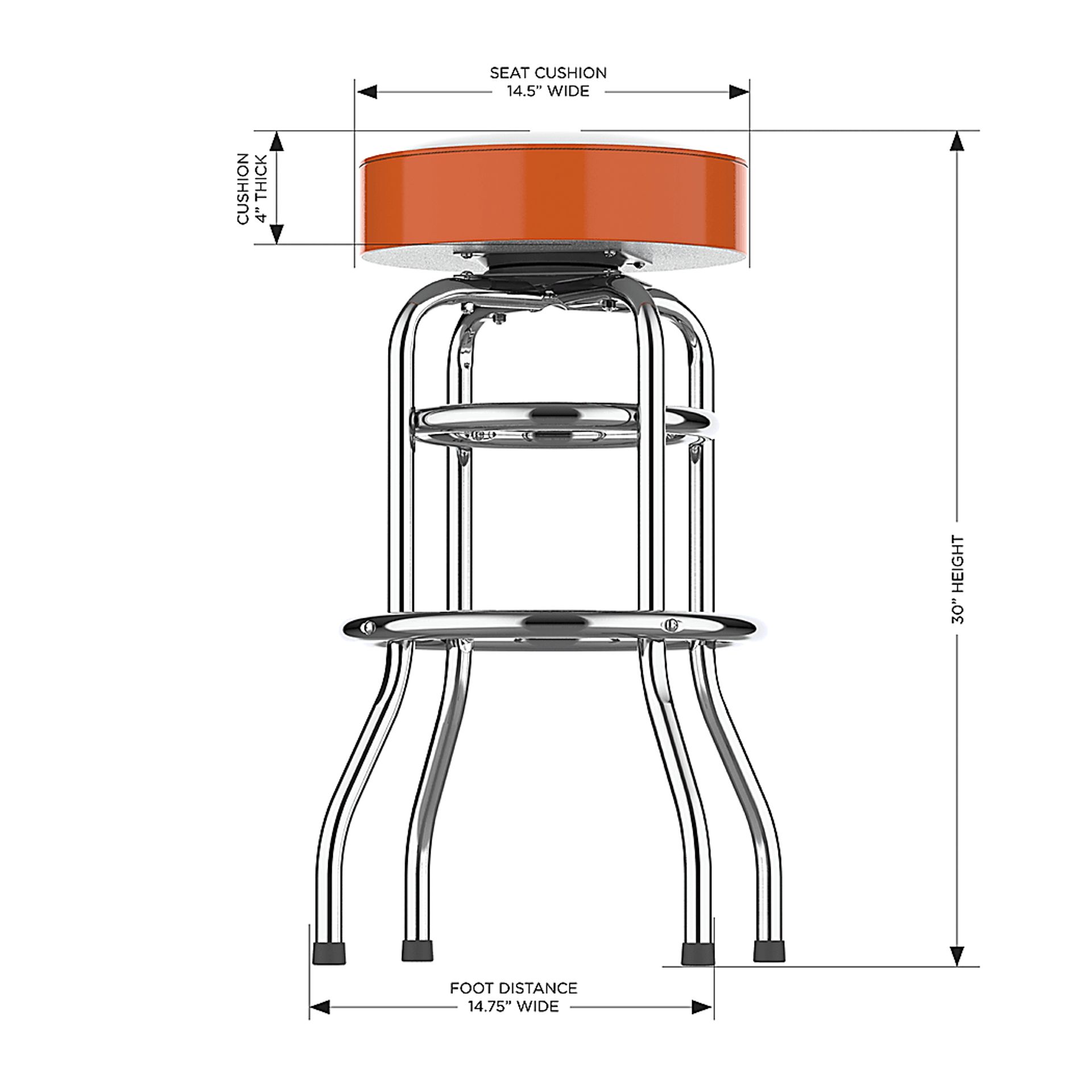 Baltimore Orioles Orange Barstool - Image 5