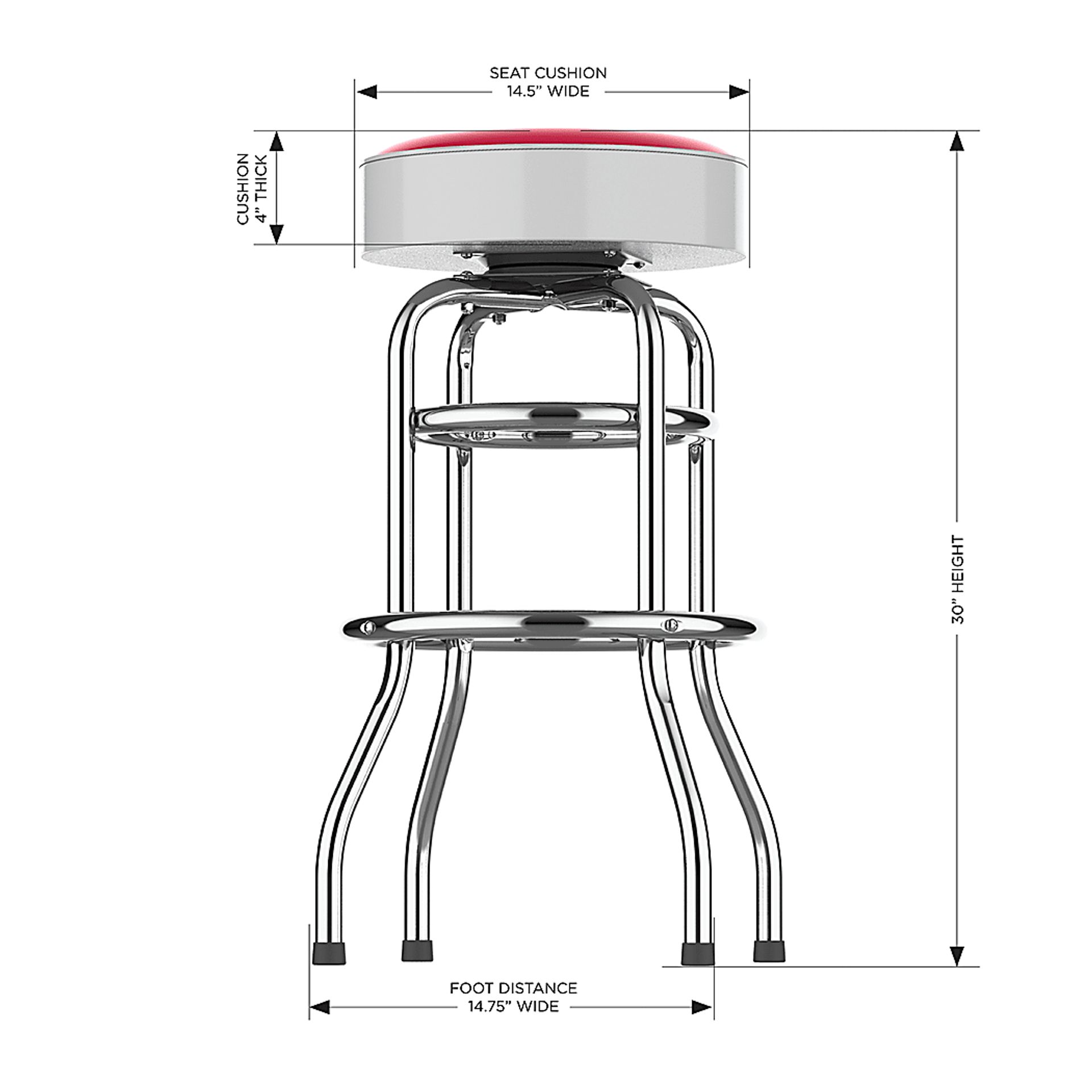 Cincinnati Reds White Barstool - Image 5