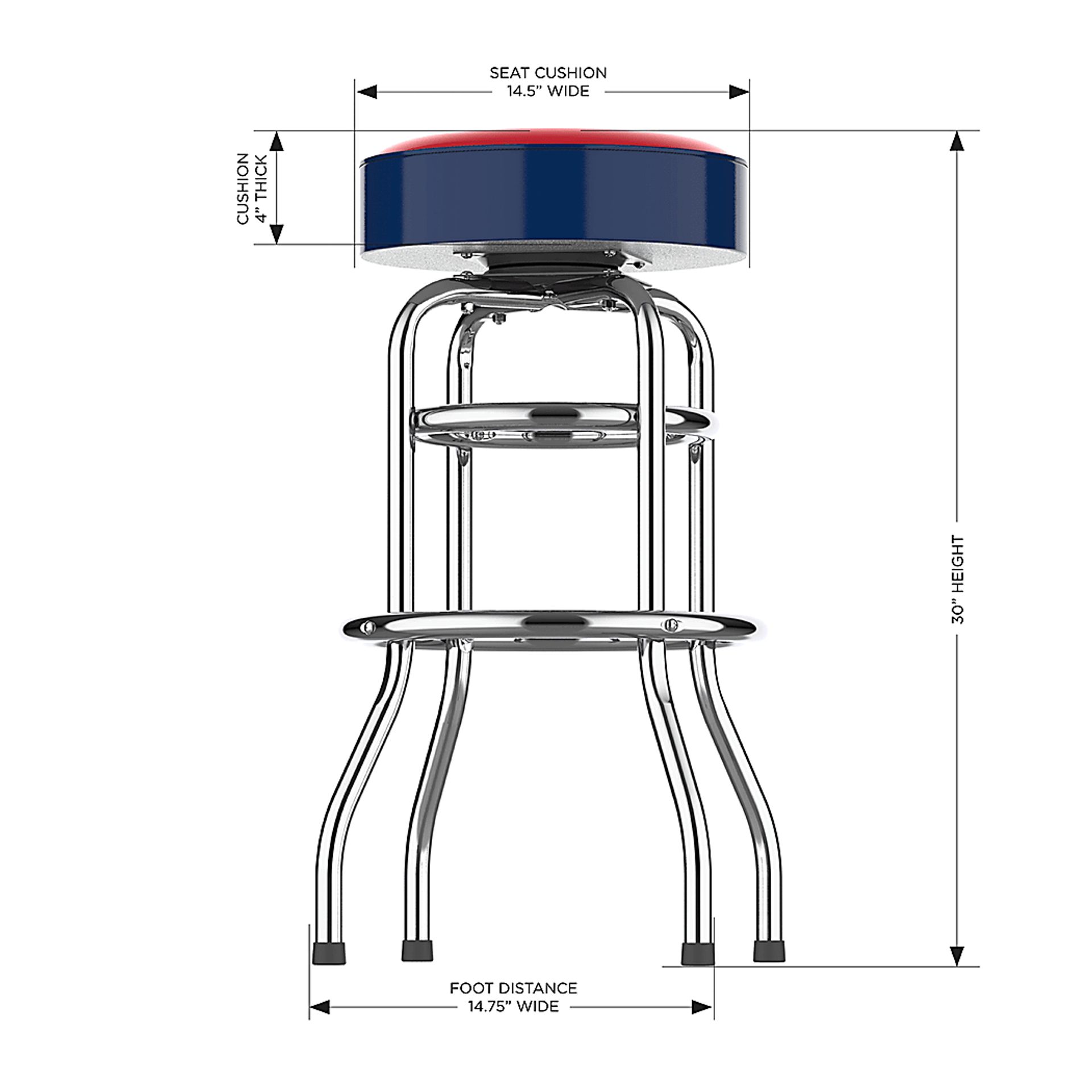 Los Angeles Angels Navy Barstool - Image 5