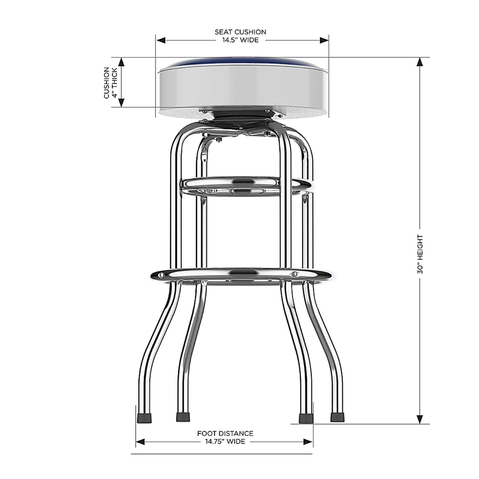 Los Angeles Dodgers White Barstool - Image 5