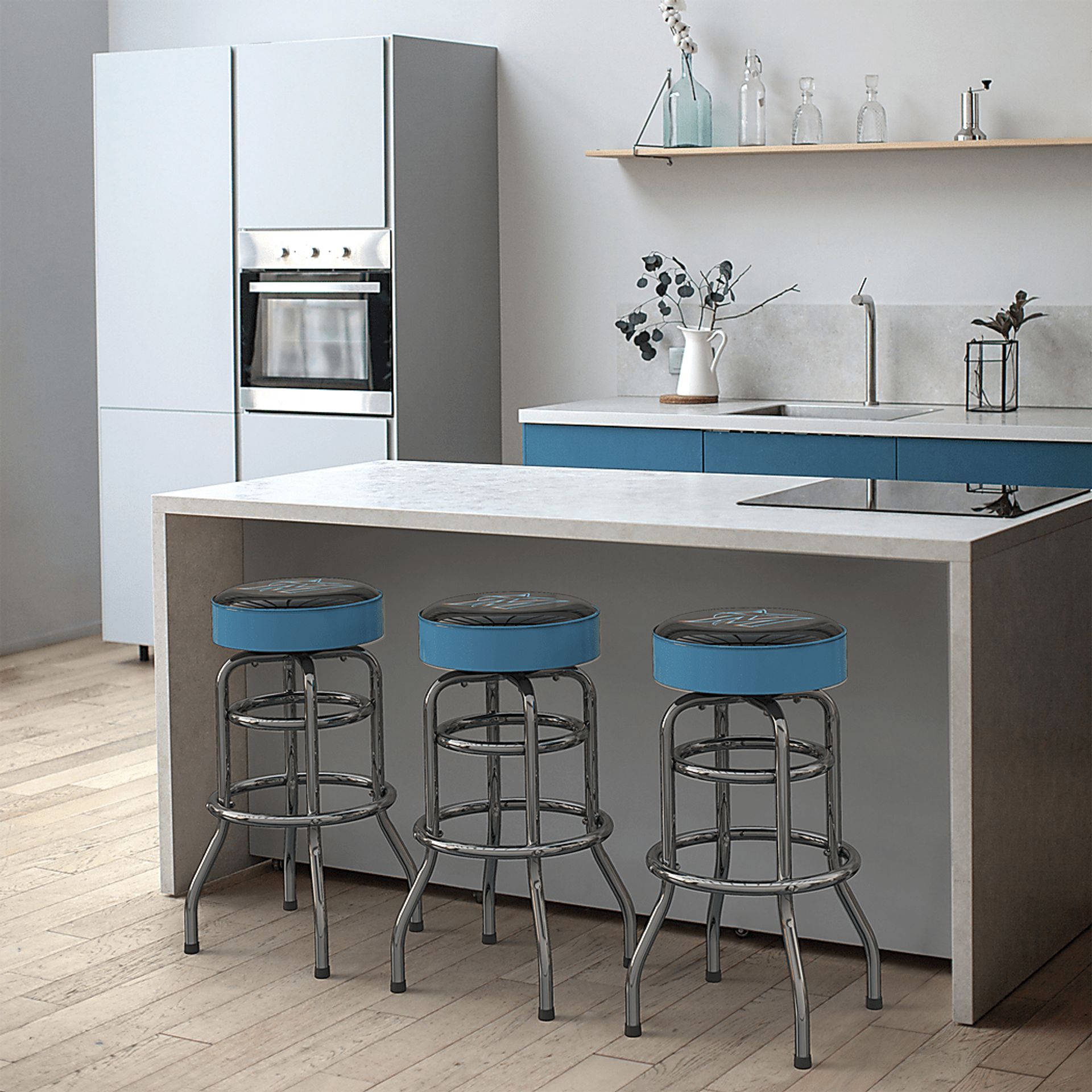 Miami Marlins Light Blue Barstool - Image 3