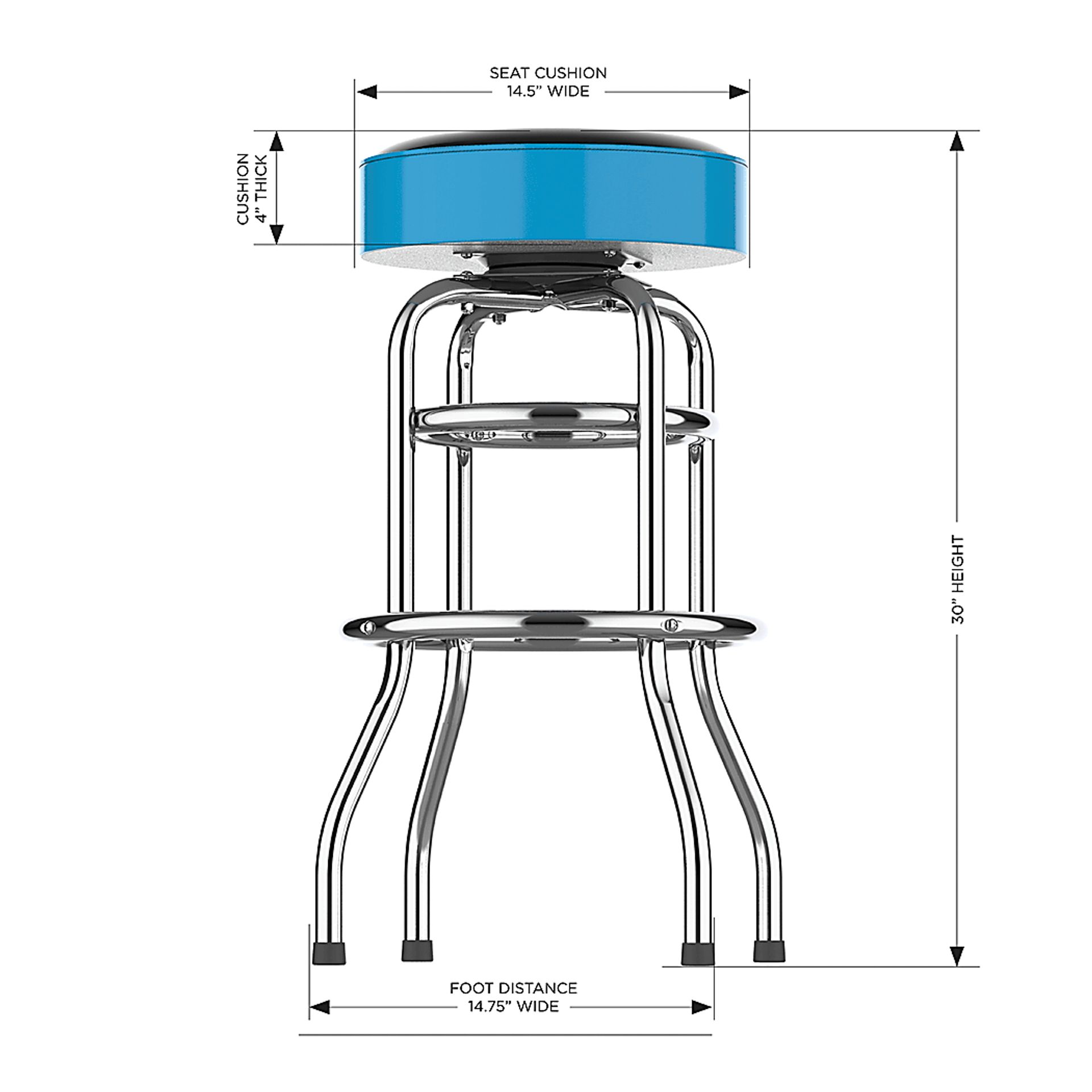 Miami Marlins Light Blue Barstool - Image 5