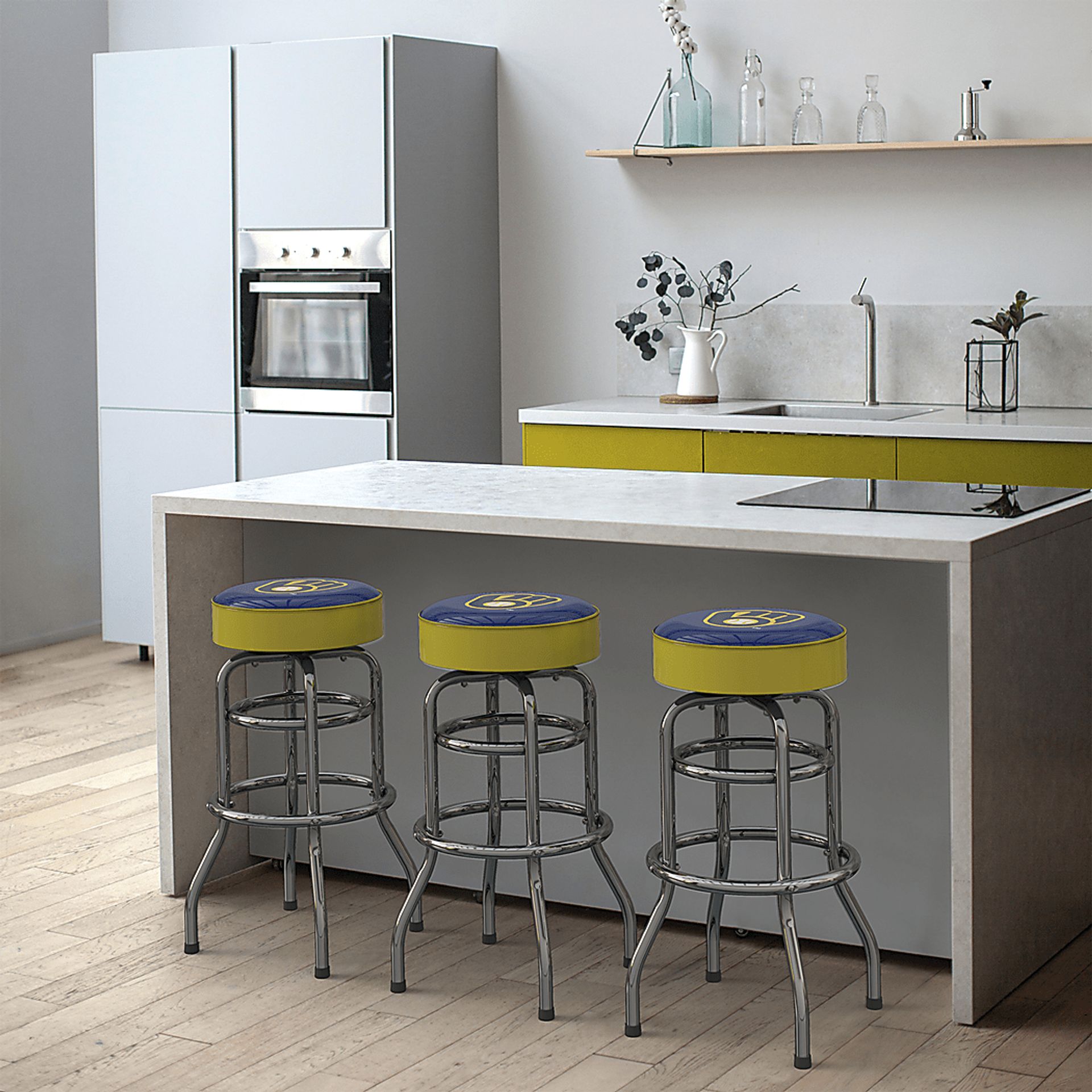 Milwaukee Brewers Yellow Barstool - Image 3