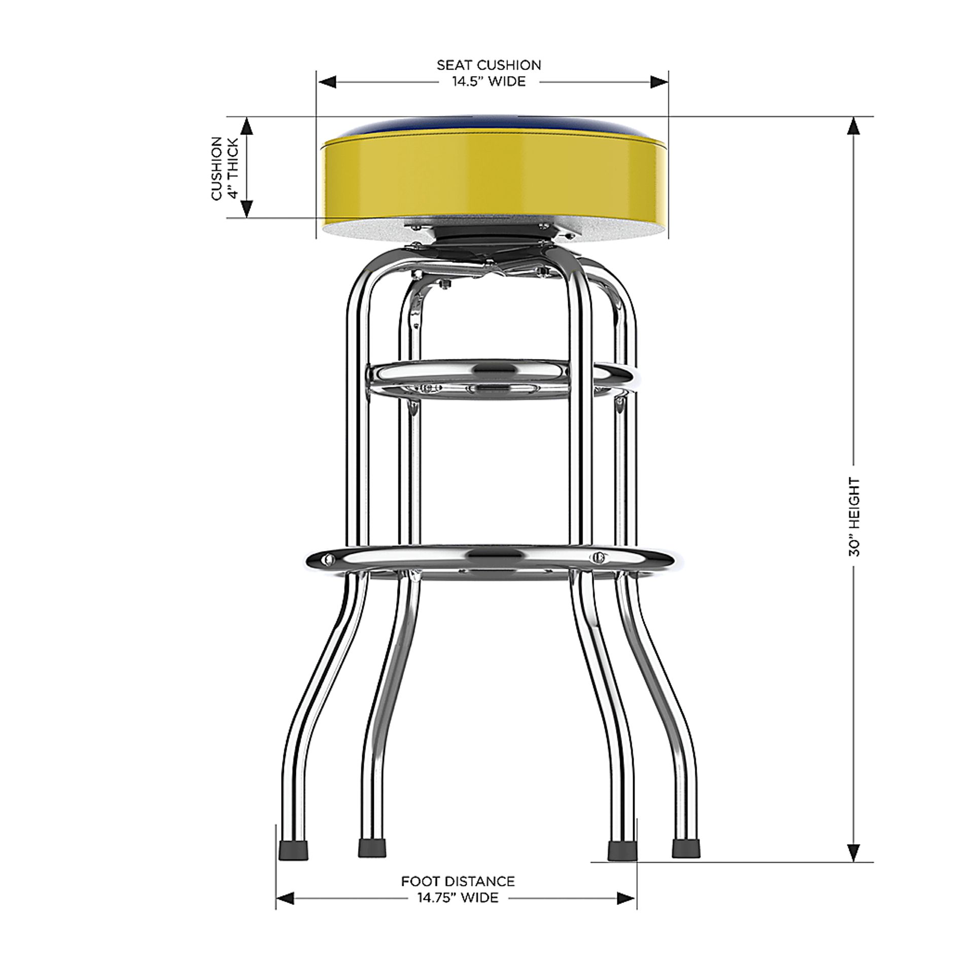 Milwaukee Brewers Yellow Barstool - Image 5