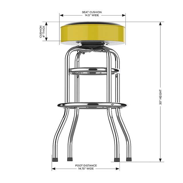 Pittsburgh Pirates Yellow Barstool - Thumbnail - Image 5