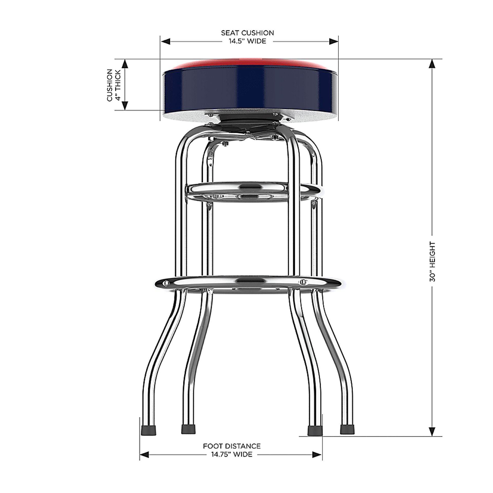St. Louis Cardinals Navy Barstool - Image 5