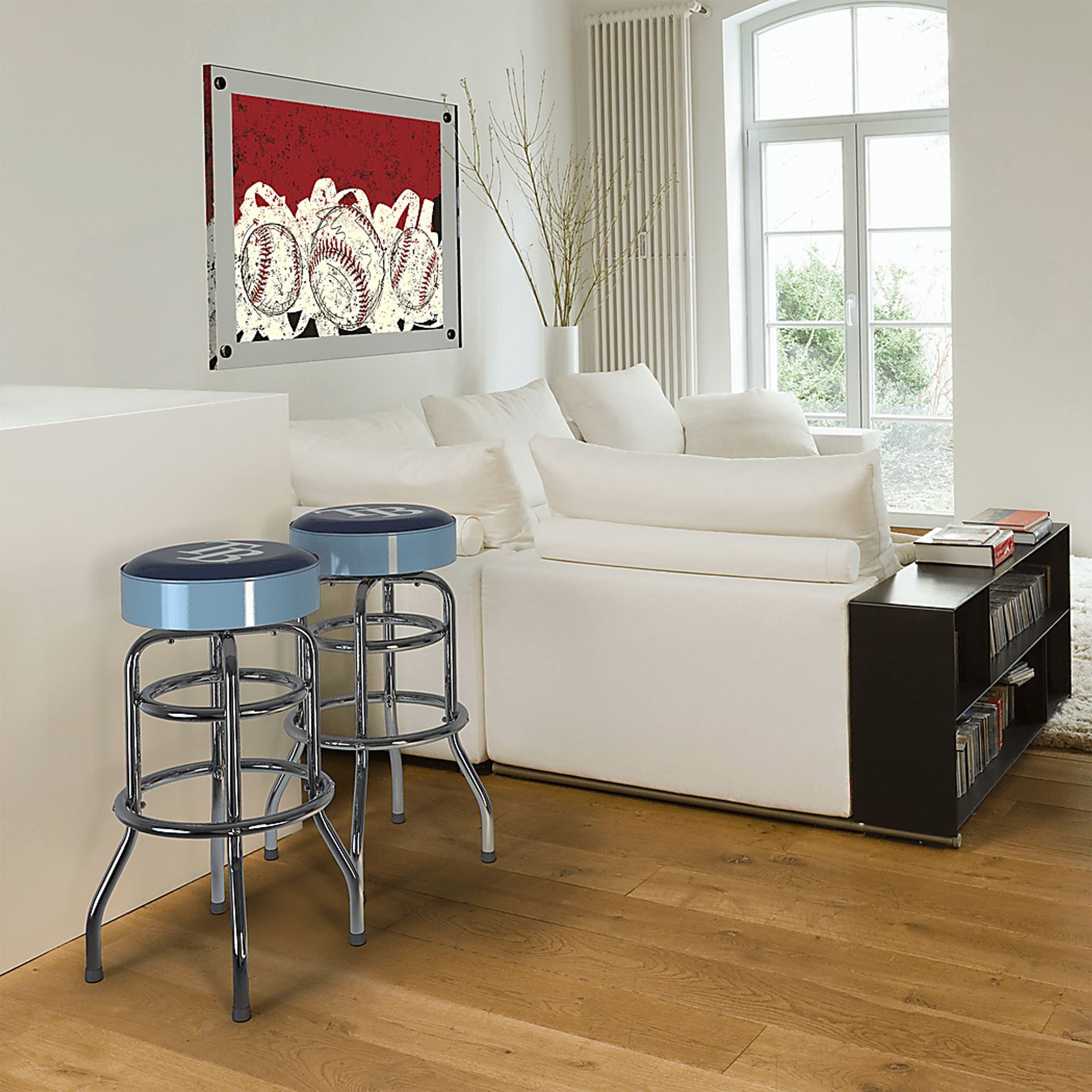 Tampa Bay Rays Light Blue Barstool - Image 2