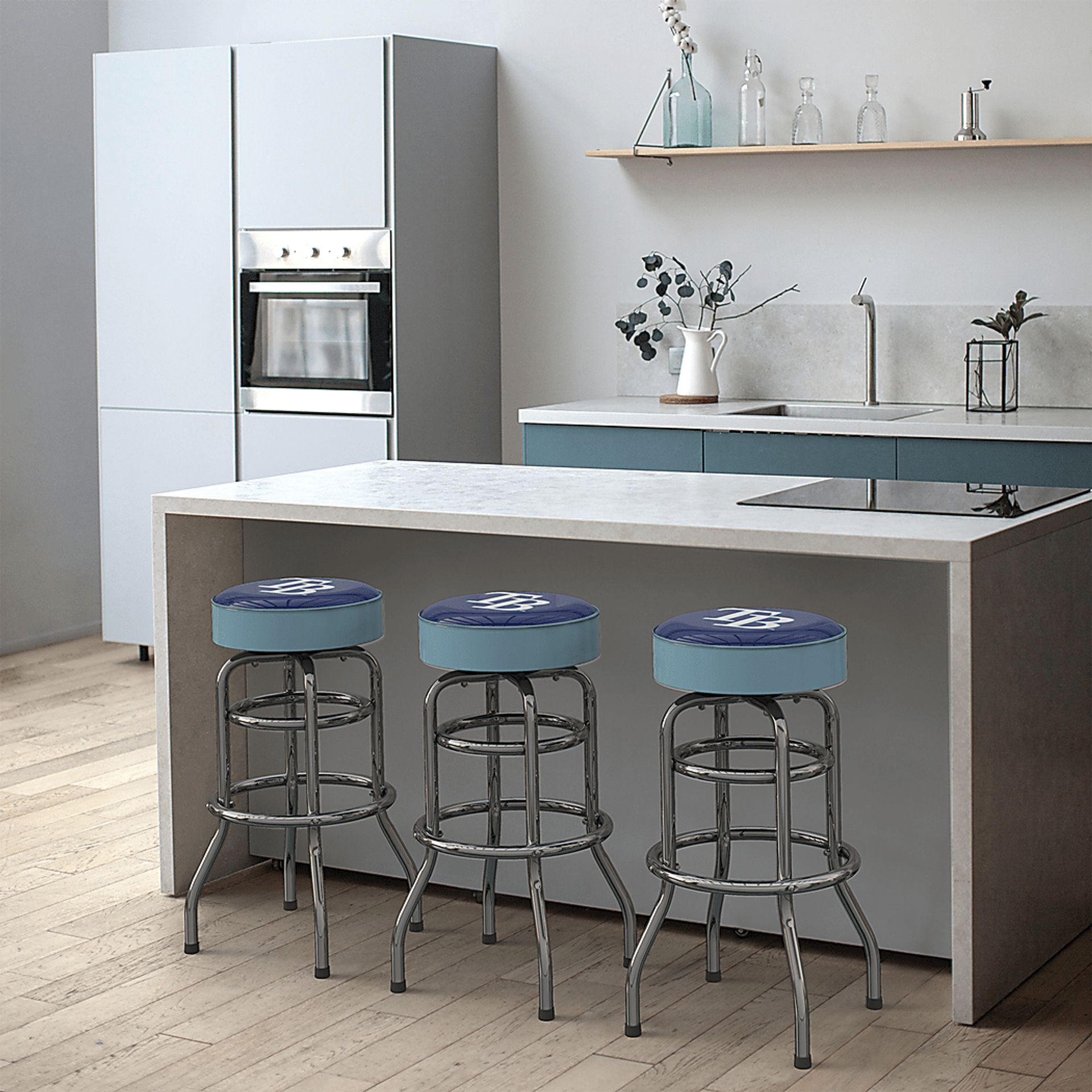 Tampa Bay Rays Light Blue Barstool - Image 3