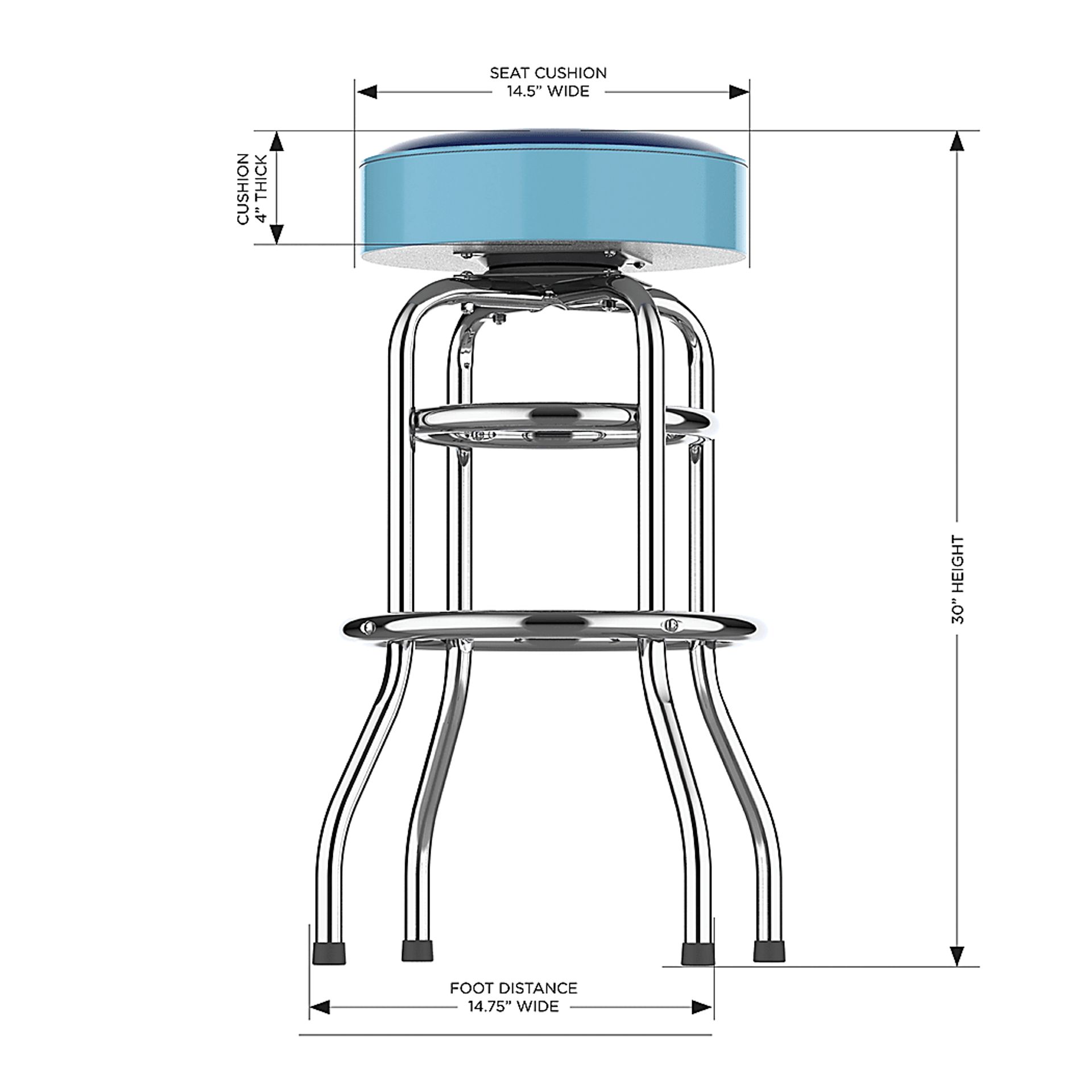 Tampa Bay Rays Light Blue Barstool - Image 5