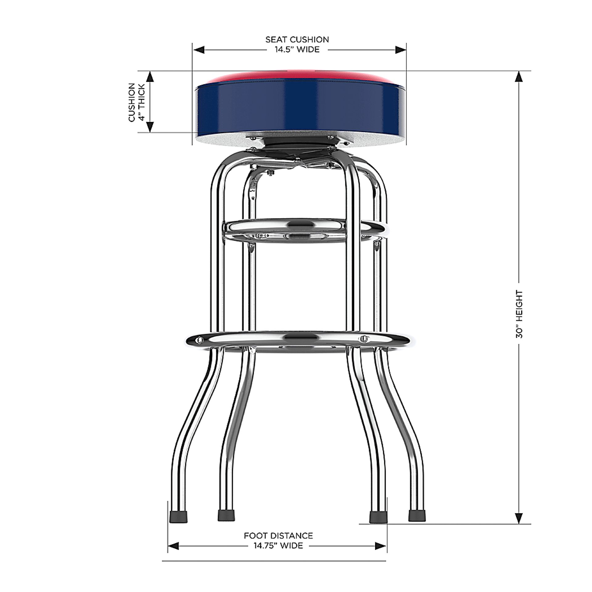 Washington Nationals Blue Barstool - Image 5
