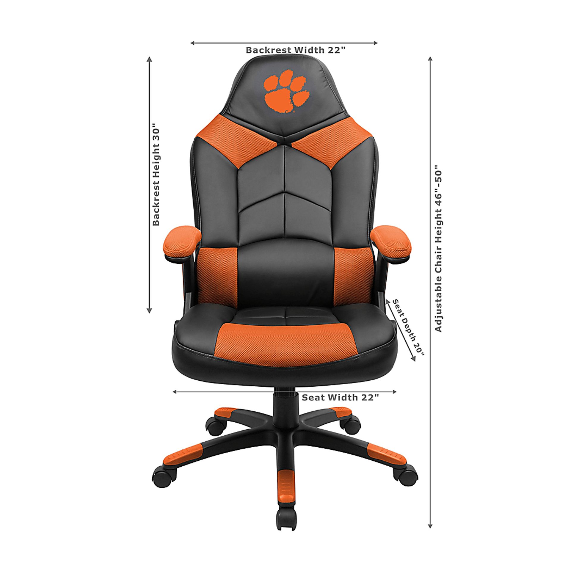 Big Team NCAA Clemson University Orange Oversized Gaming Chair - Image 3