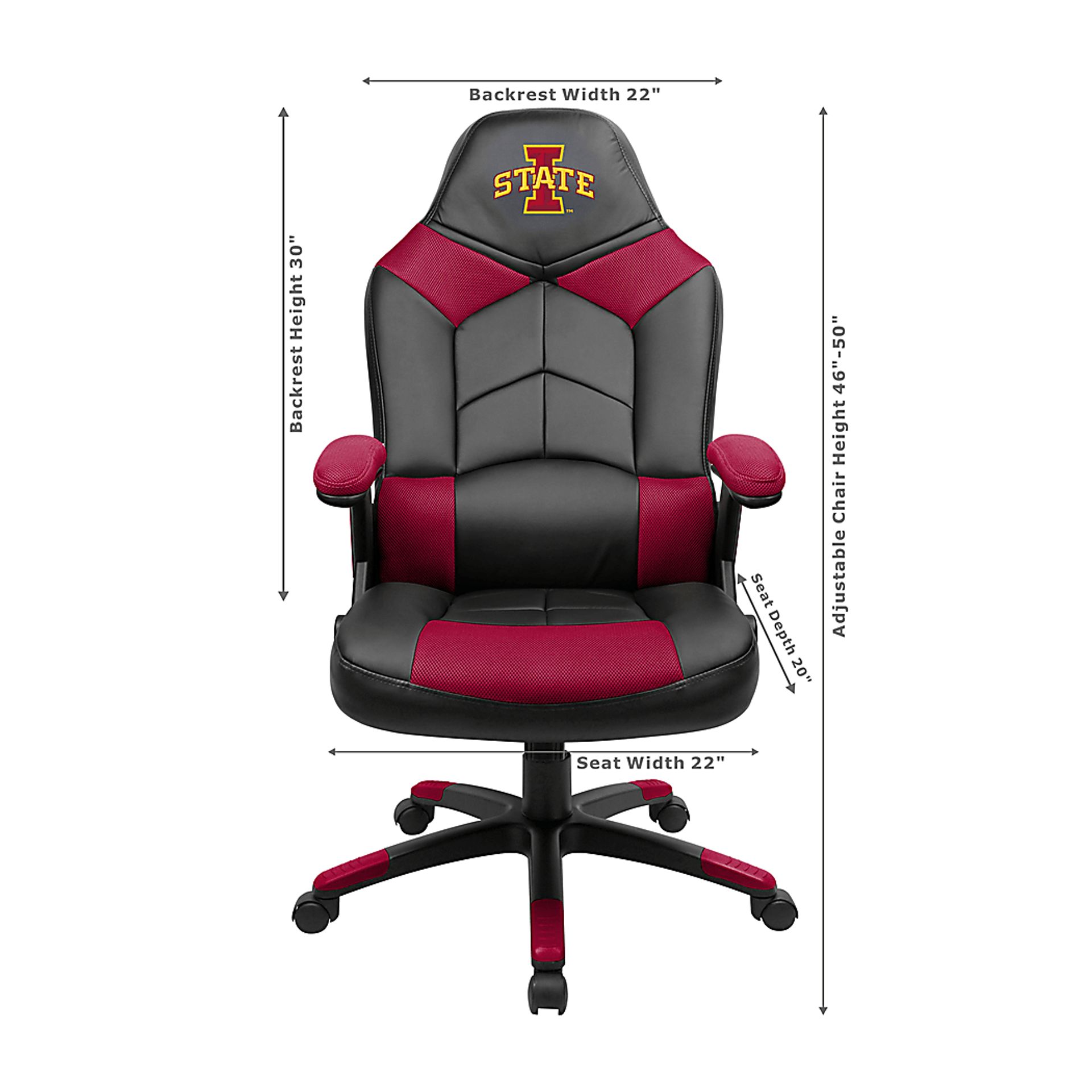 Big Team NCAA Iowa State University Red Oversized Gaming Chair - Image 3