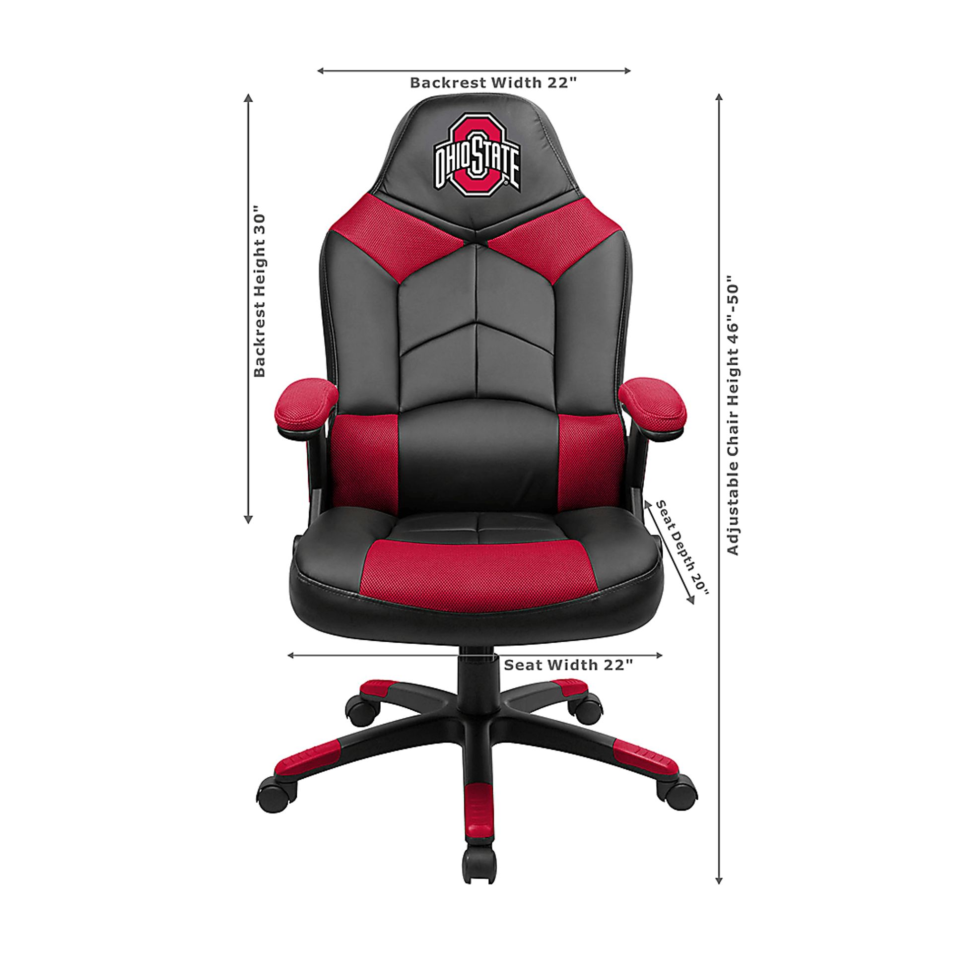 Big Team NCAA Ohio State Red Oversized Gaming Chair - Image 3