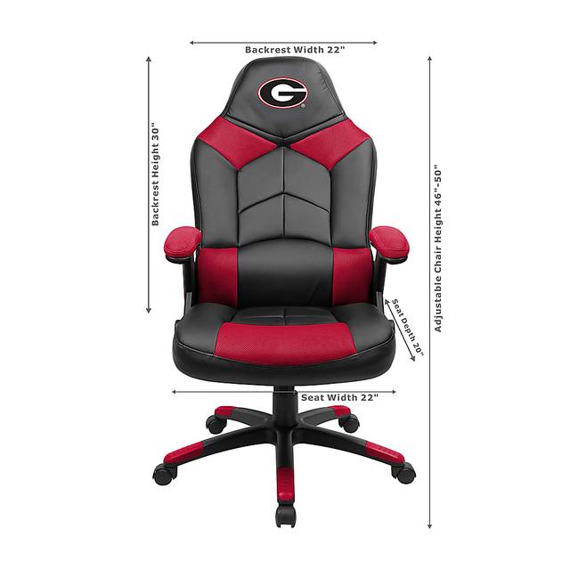 Big Team NCAA University of Georgia Red Oversized Gaming Chair - Thumbnail - Image 3