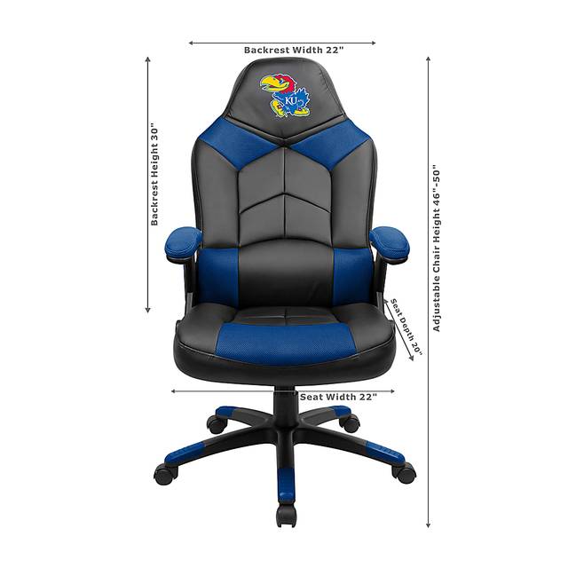 Big Team NCAA University of Kansas Blue Oversized Gaming Chair - Thumbnail - Image 3