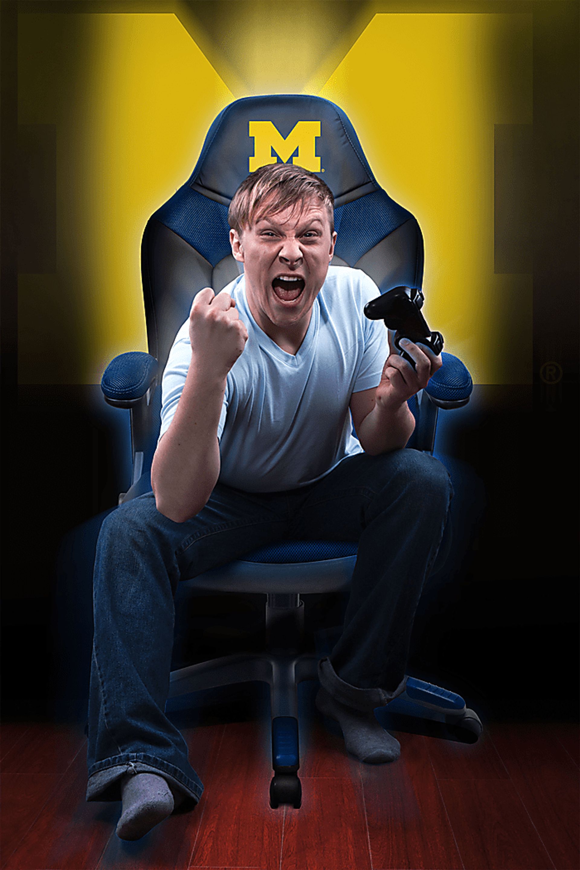 Big Team NCAA University of Michigan Navy Oversized Gaming Chair - Image 4