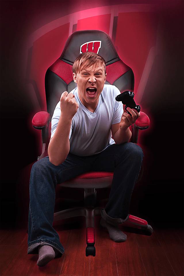 Big Team NCAA University of Wisconsin Red Oversized Gaming Chair - Thumbnail - Image 4