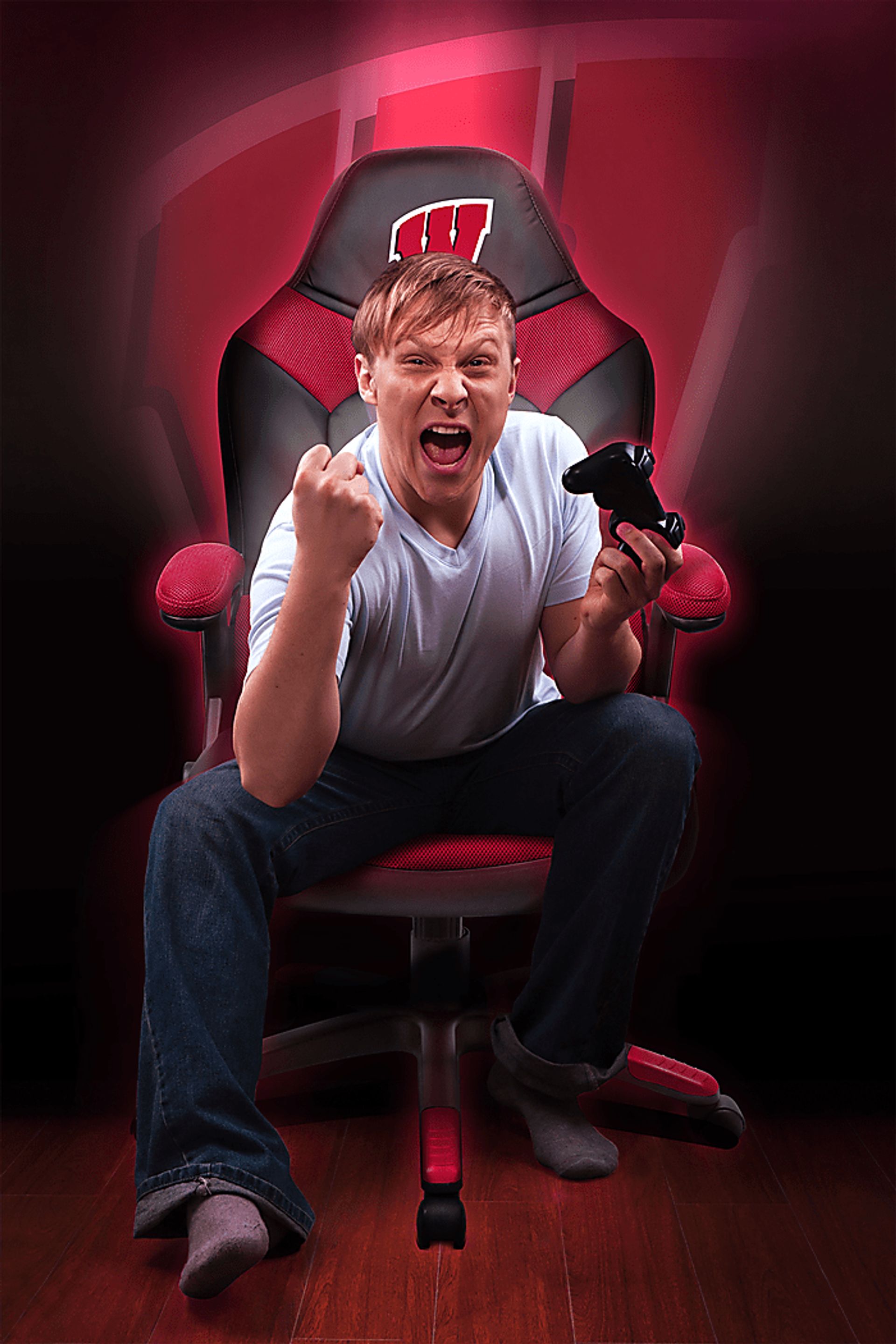 Big Team NCAA University of Wisconsin Red Oversized Gaming Chair - Image 4