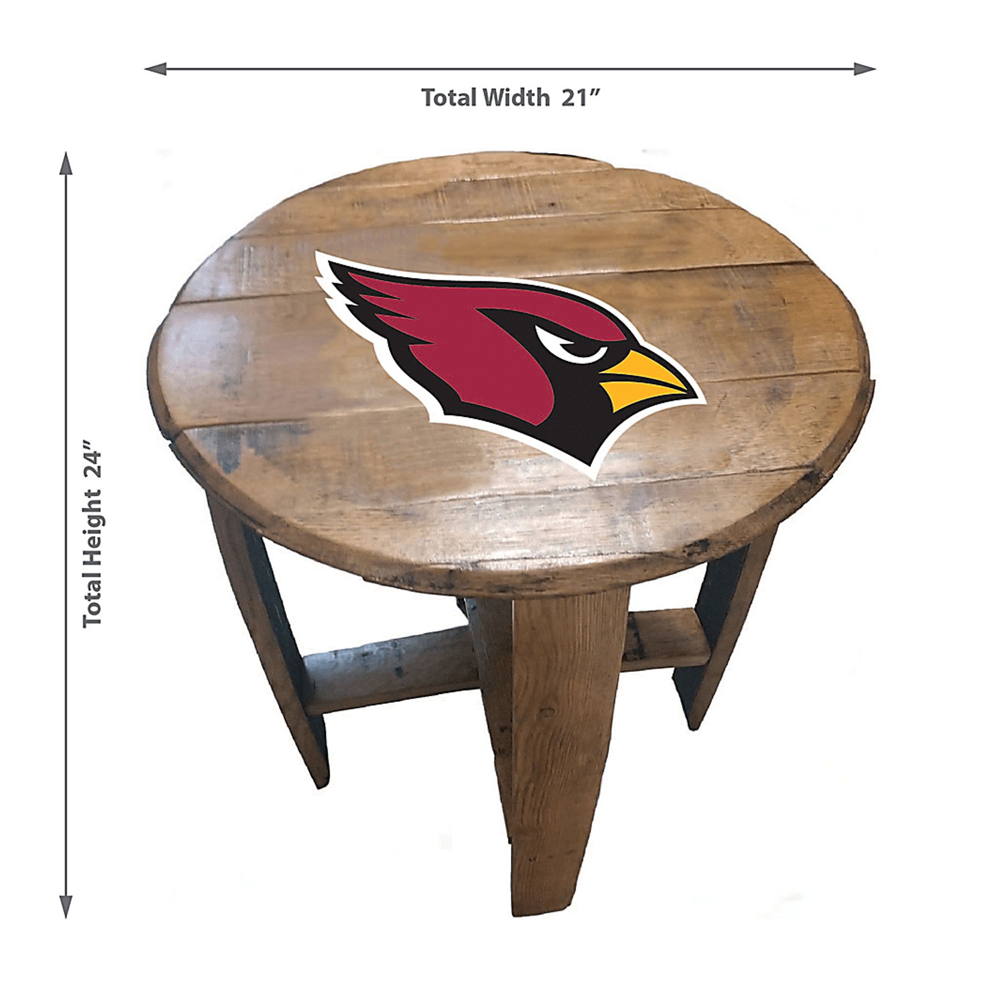 Big Team NFL Arizona Cardinals Brown End Table - Image 3