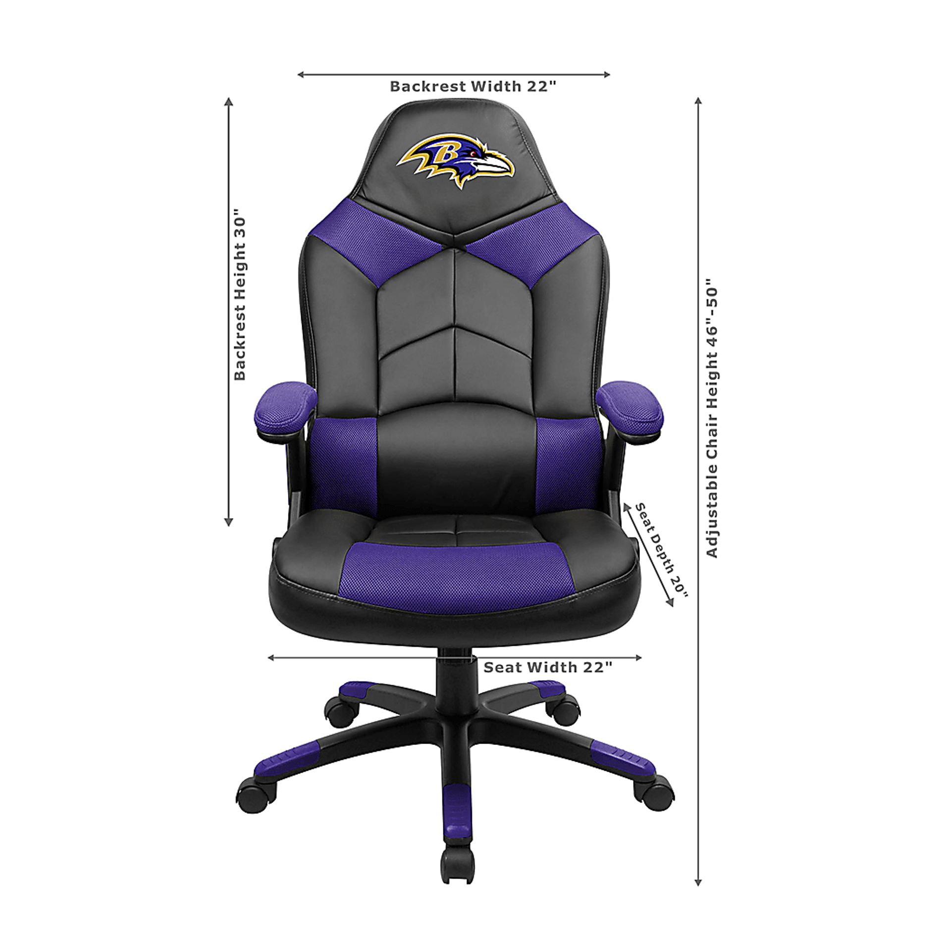 Big Team NFL Baltimore Ravens Blue Oversized Gaming Chair - Image 3