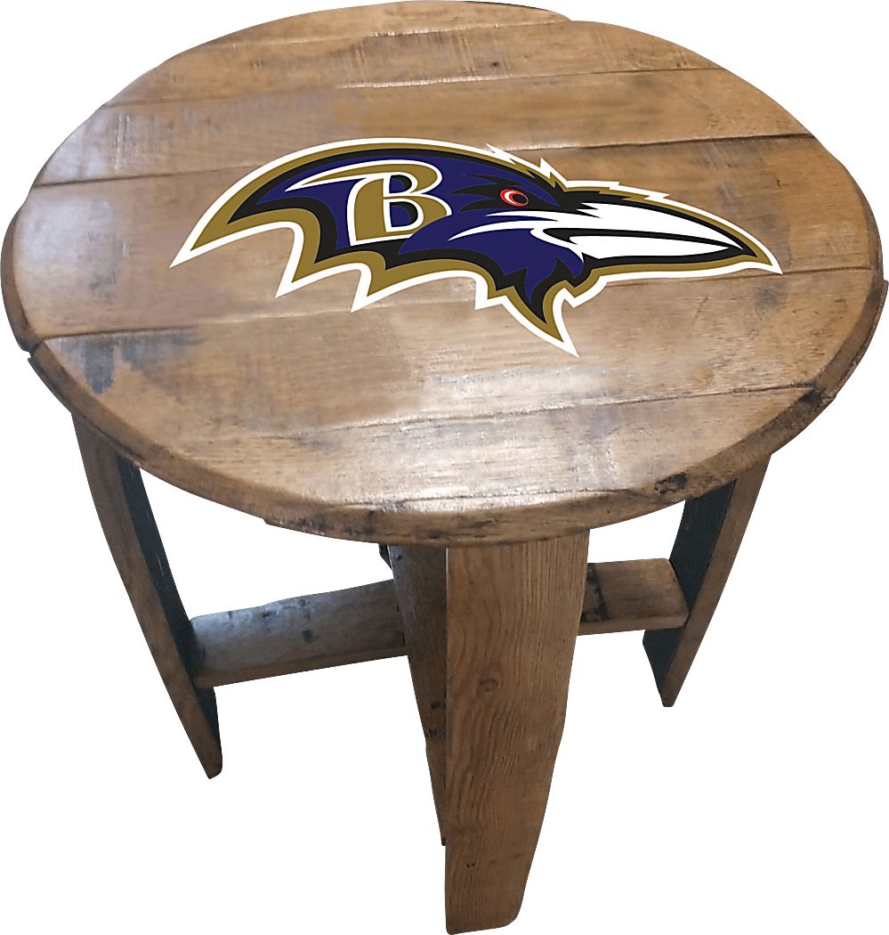 Big Team NFL Baltimore Ravens Brown End Table
