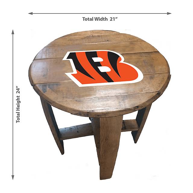 Big Team NFL Cincinnati Bengals Brown End Table - Thumbnail - Image 3