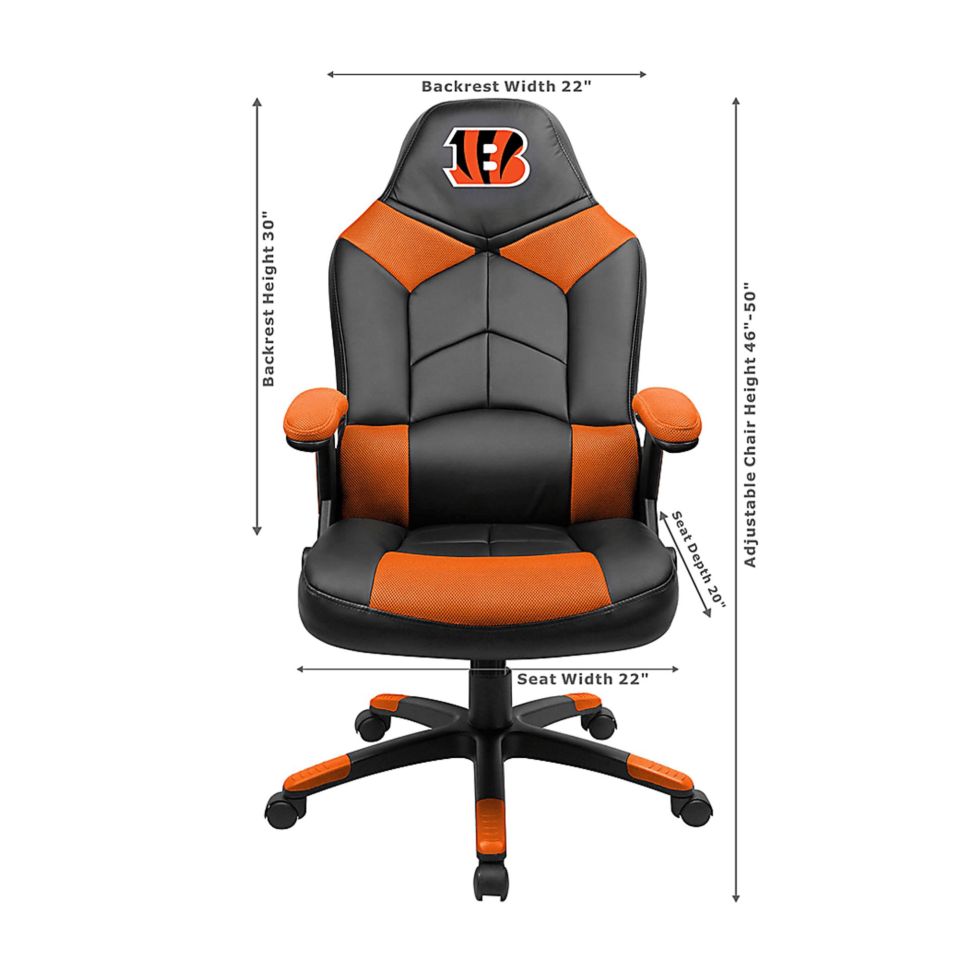 Big Team NFL Cincinnati Bengals Orange Oversized Gaming Chair - Image 3