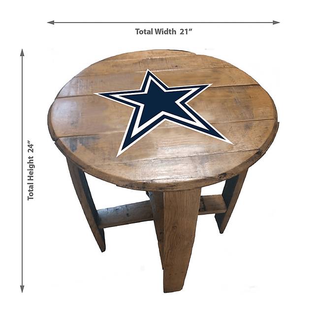 Big Team NFL Dallas Cowboys Brown End Table - Thumbnail - Image 3