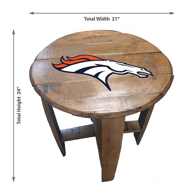 Big Team NFL Denver Broncos Brown End Table - Thumbnail - Image 3