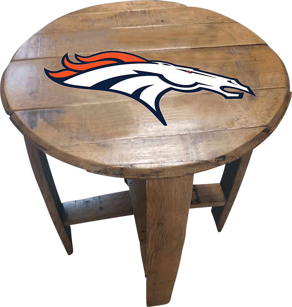 Big Team NFL Denver Broncos Brown End Table