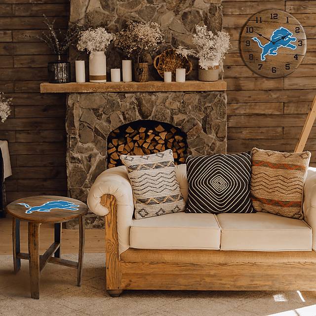 Big Team NFL Detroit Lions Brown End Table - Thumbnail - Image 2