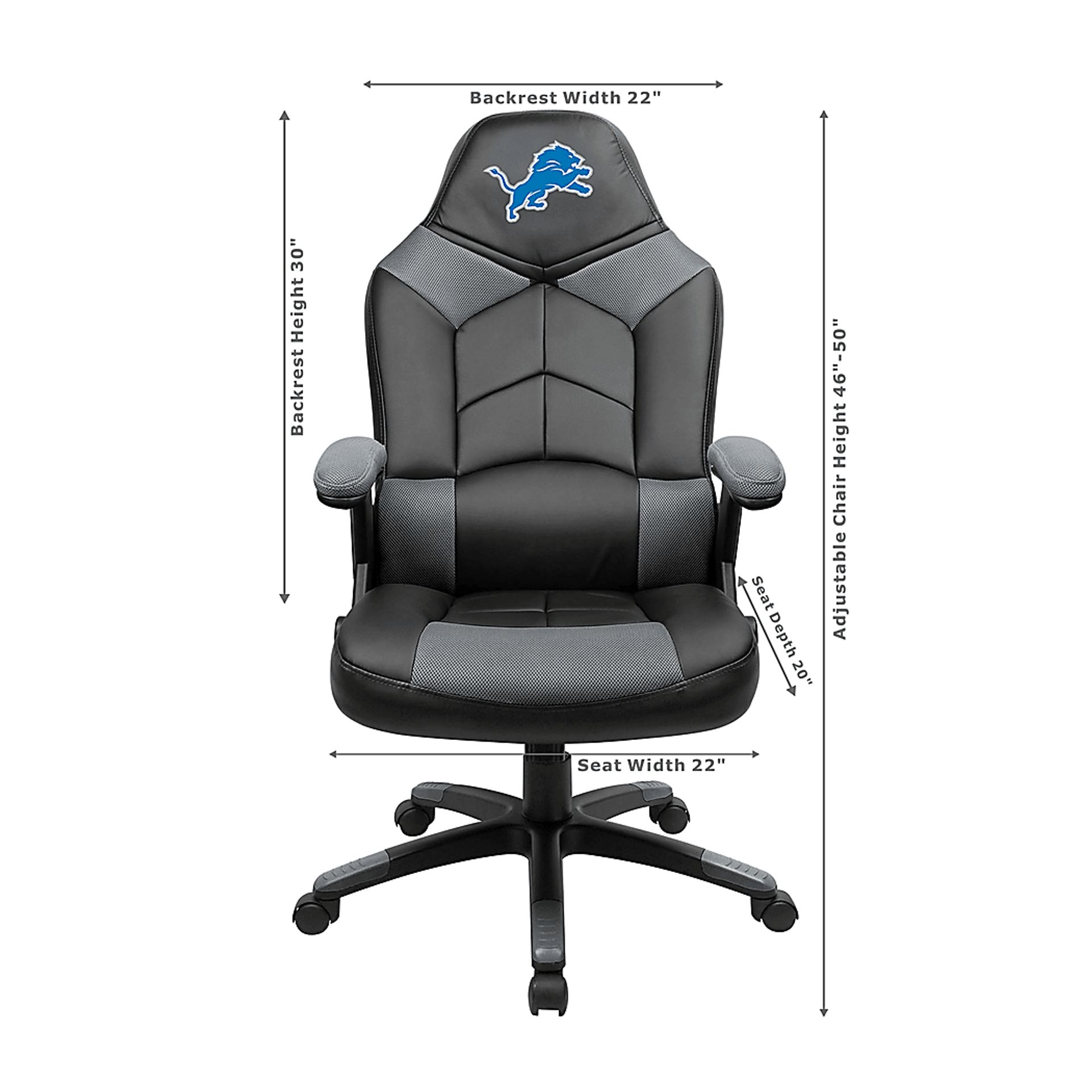 Big Team NFL Detroit Lions Gray Oversized Gaming Chair - Image 3