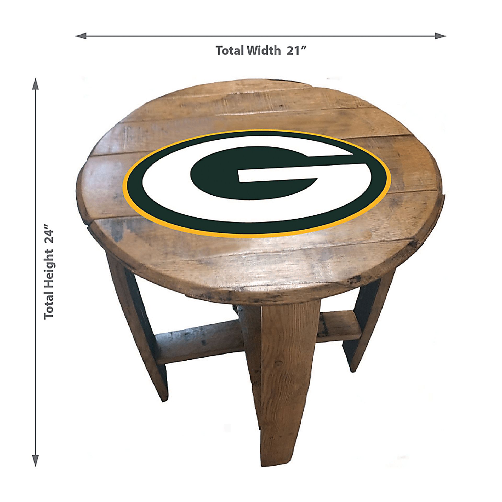 Big Team NFL Green Bay Packers Brown End Table - Image 3
