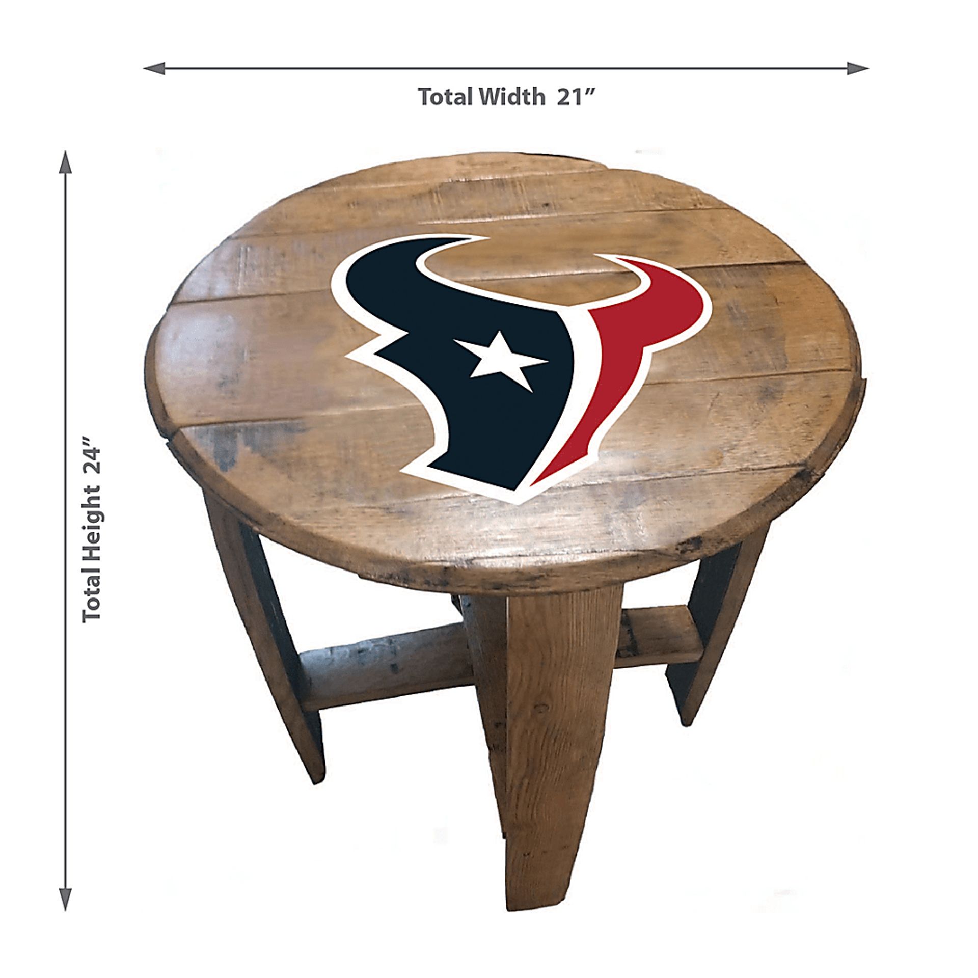 Big Team NFL Houston Texans Brown End Table - Image 3