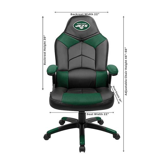 Big Team NFL Jets  Black Green Oversized Gaming Chair - Thumbnail - Image 3