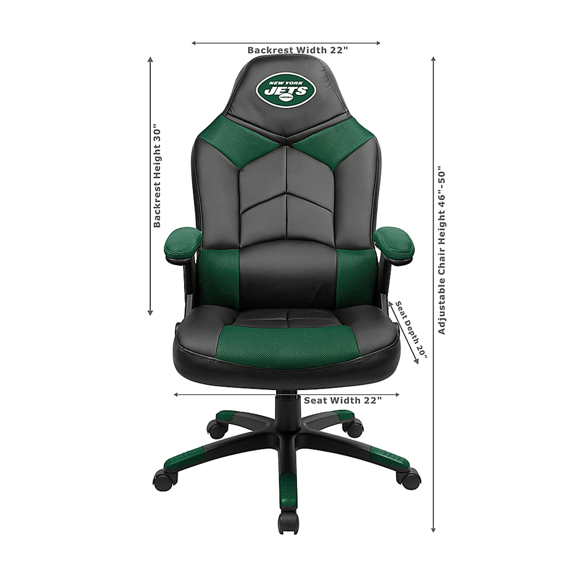 Big Team NFL Jets  Black Green Oversized Gaming Chair - Image 3