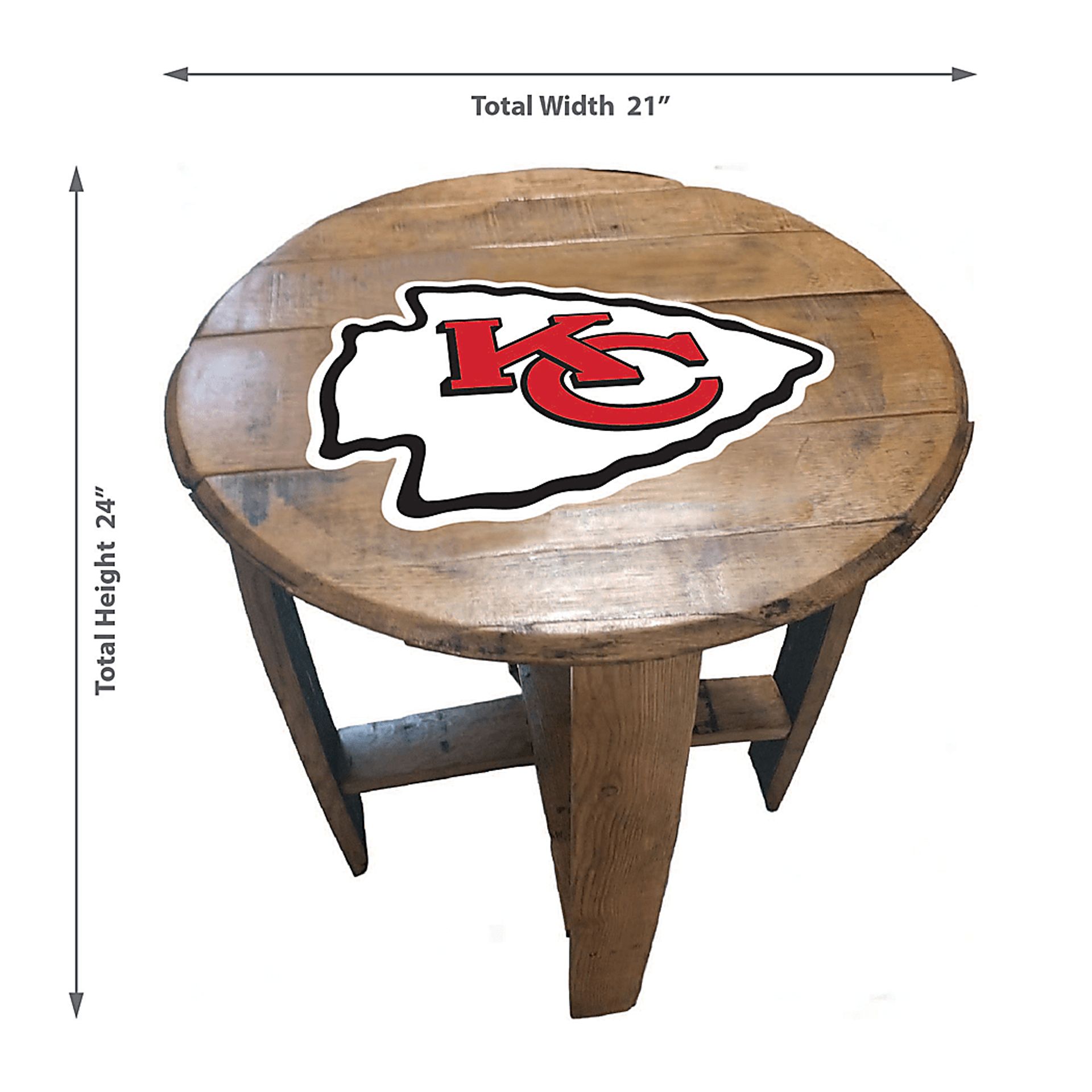 Big Team NFL Kansas City Chiefs Brown End Table - Image 3