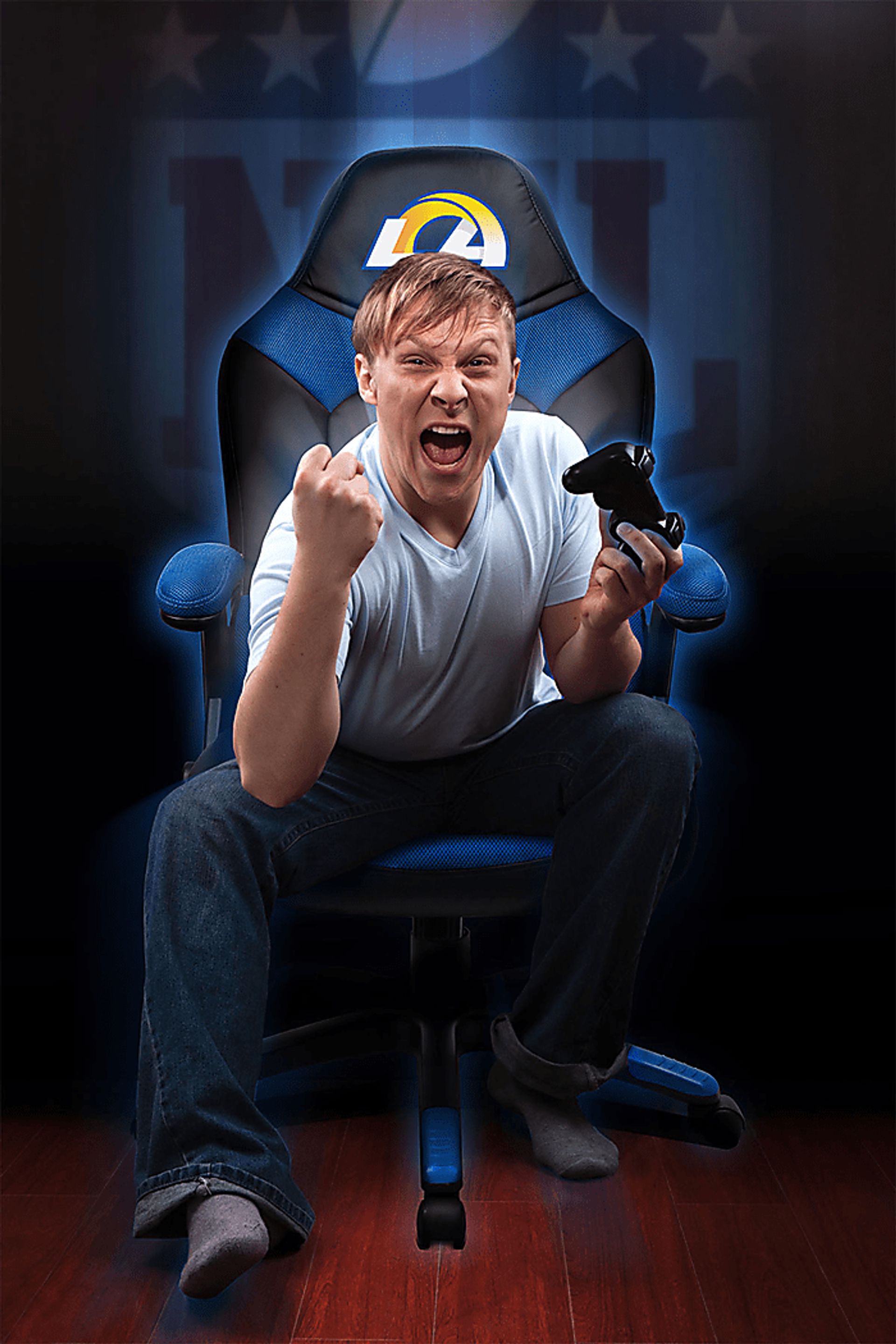 Big Team NFL LA Rams Blue Oversized Gaming Chair - Image 4