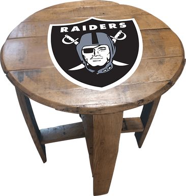 Big Team NFL Las Vegas Raiders Brown End Table