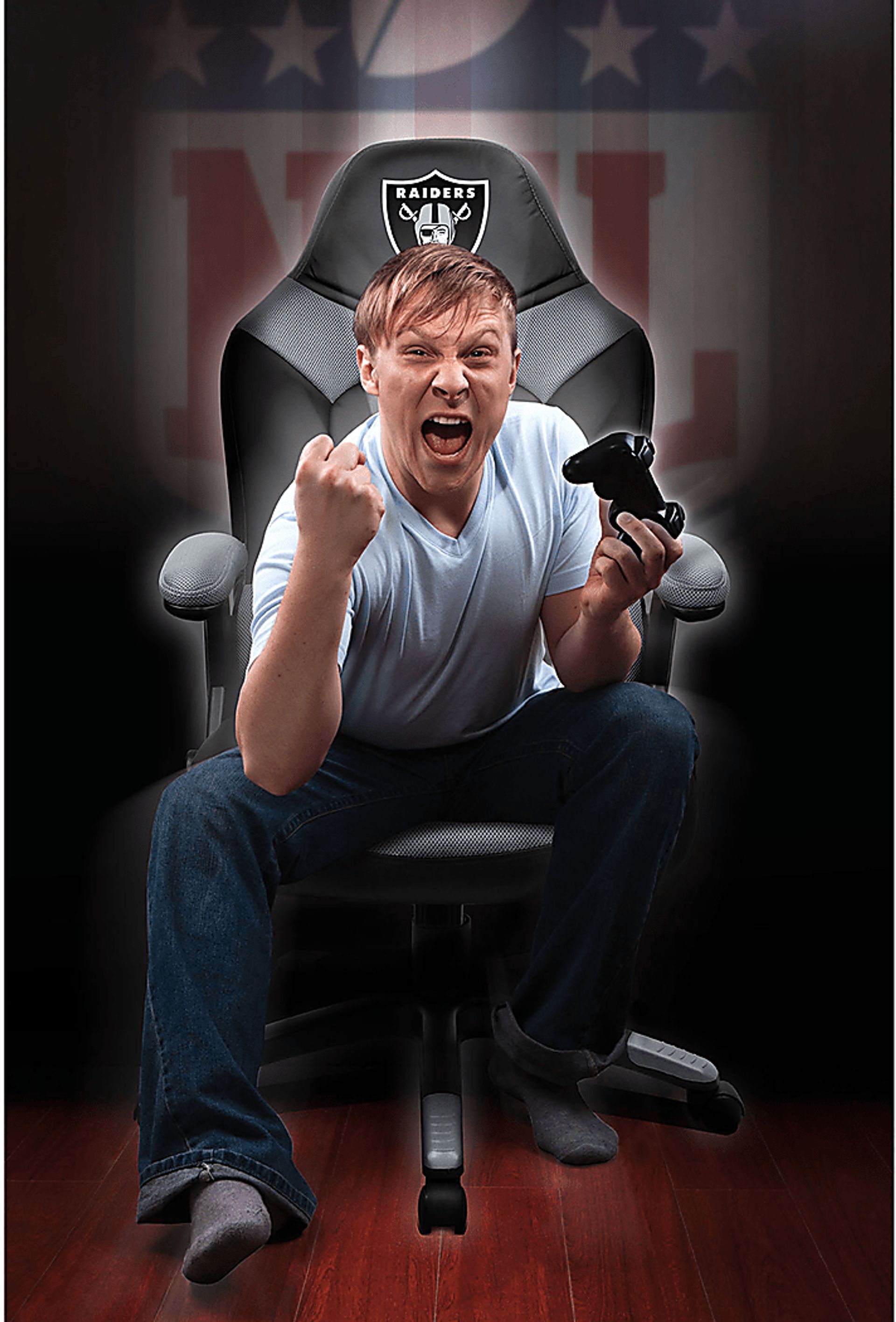 Big Team NFL Las Vegas Raiders Gray Oversized Gaming Chair - Image 10
