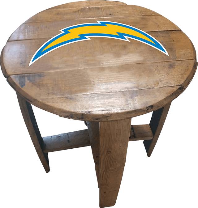Big Team NFL Los Angeles Chargers Brown End Table - Thumbnail - Image 1