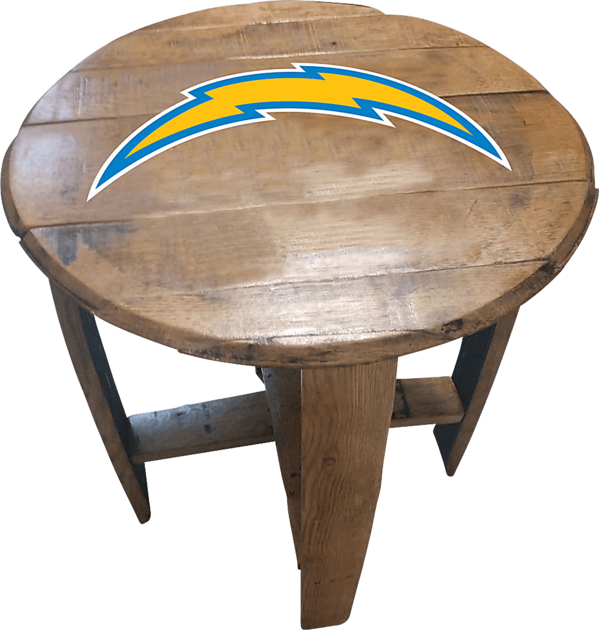 Big Team NFL Los Angeles Chargers Brown End Table - Image 1