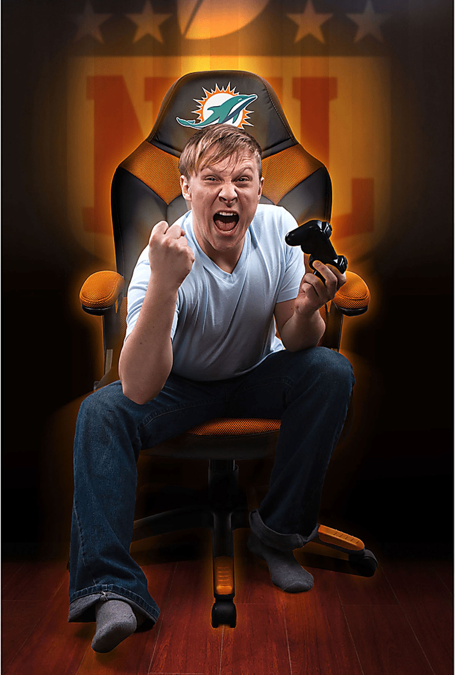 Big Team NFL Miami Dolphins Orange Oversized Gaming Chair - Image 10