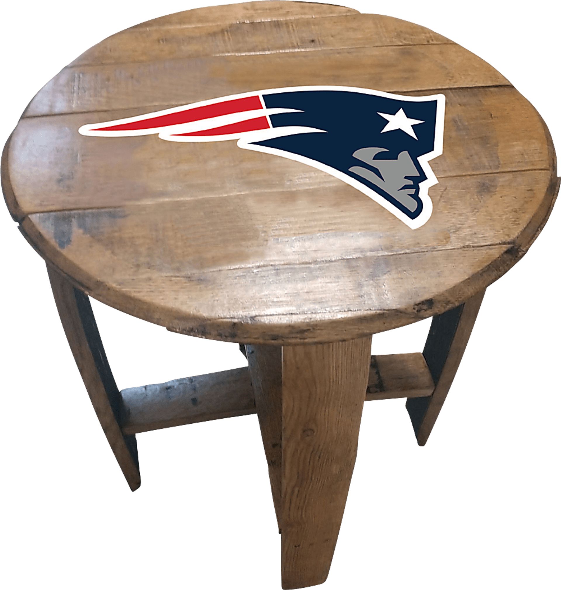 Big Team NFL New England Patriots Brown End Table - Image 1