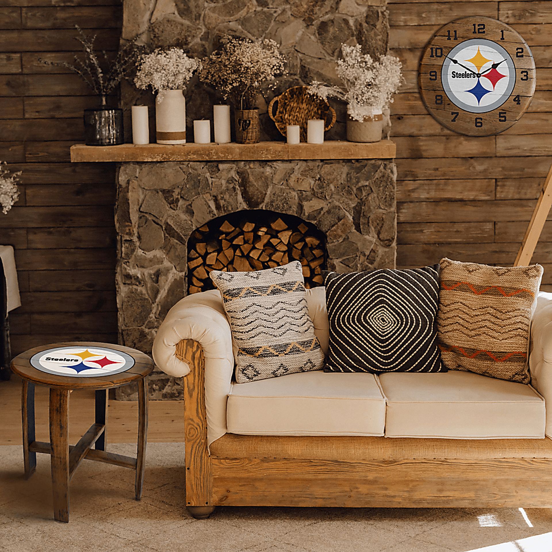 Big Team NFL Pittsburgh Steelers Brown End Table - Image 2