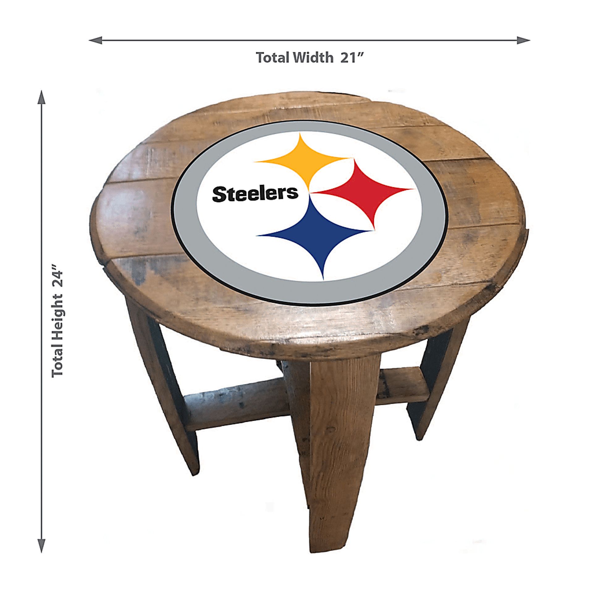 Big Team NFL Pittsburgh Steelers Brown End Table - Image 3