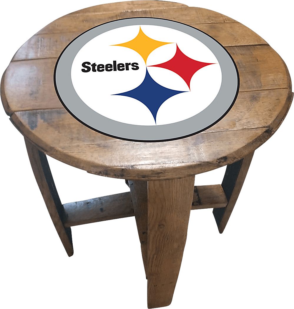 Big Team NFL Pittsburgh Steelers Brown End Table