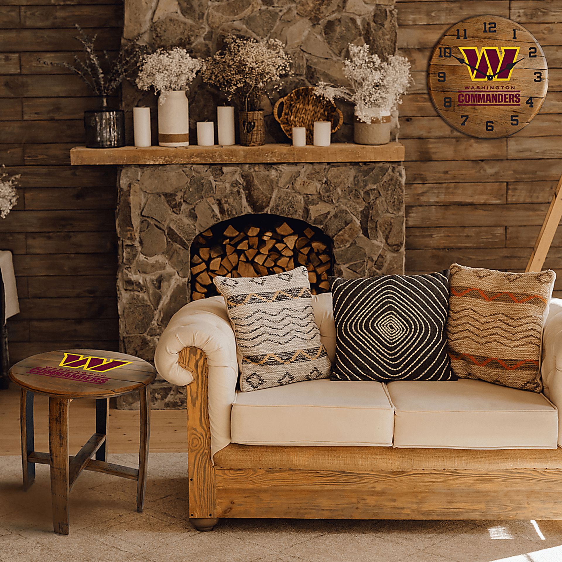 Big Team NFL Washington Commanders Brown End Table - Image 2